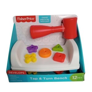 Fisher-Price Tap & Turn Bench - Red and White AGE: 12 MONTHS PLUS NWOT